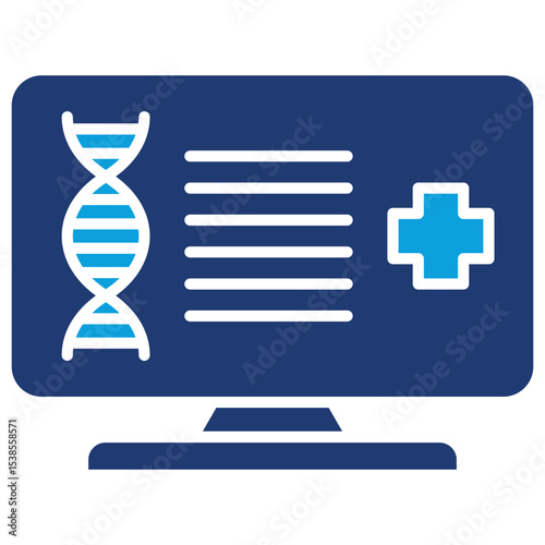 Genomics Data Flat Blue Icon