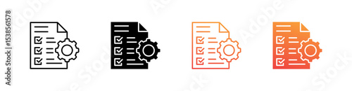 Management Multiple Style Icon Set Vector 