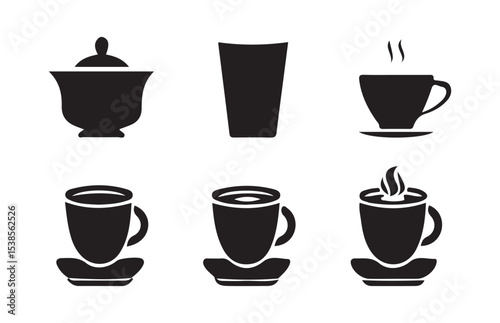 Hot Beverage Icon Pack – Minimalist Coffee and Tea Cups