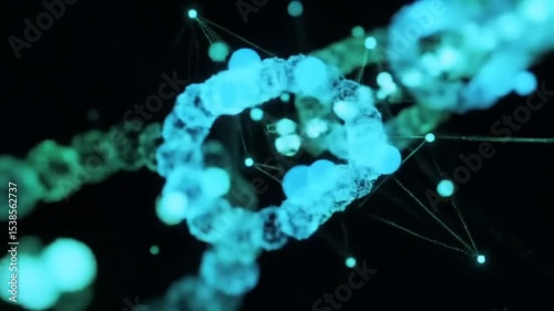 Abstract Blue Green DNA Strand Animation Loop Background