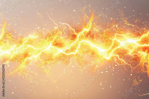 Fiery Energy Streams Across Dark Cloudscape.