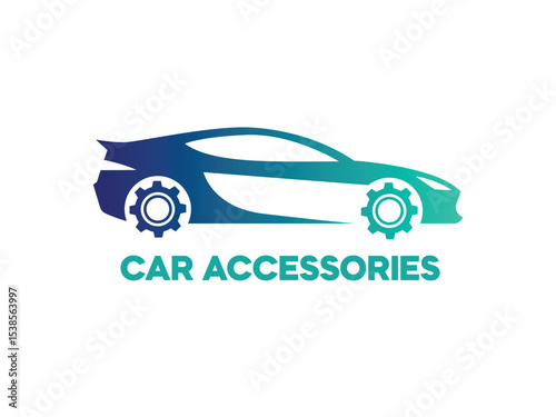 Car Accessories Logo with Gear Wheels