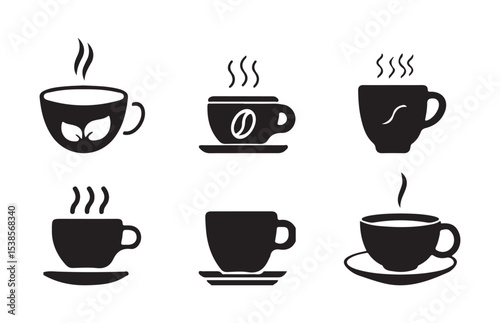 Coffee cup icon set. cup a coffee icon. vector illustration eps 10
