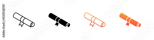 Degree Multiple Style Icon Set Vector 