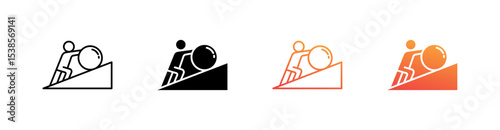 Struggle Multiple Style Icon Set Vector 