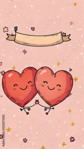 Playful and cute Valentine's card, perfect for casual or youthful greetings. Valentine's Day