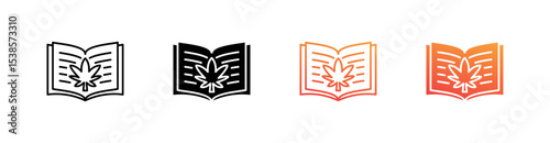 Book Multiple Style Icon Set Vector 