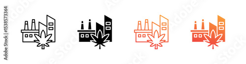Marijuana Industry Multiple Style Icon Set Vector 