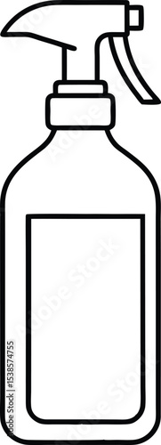 cooling spray bottle outline vector.