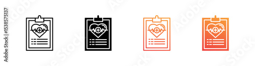 Report Multiple Style Icon Set Vector 