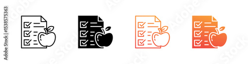 Diet Multiple Style Icon Set Vector 