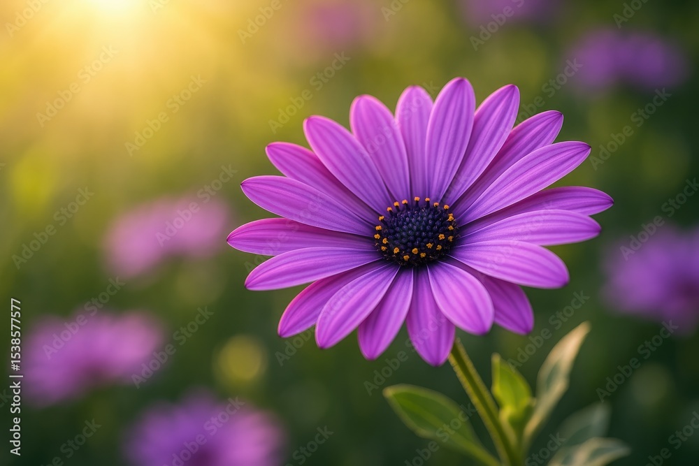 Fototapeta premium Stunning close-up of a vibrant purple flower in nature