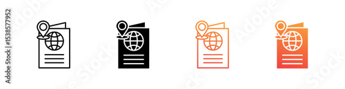 Citizenship Multiple Style Icon Set Vector 