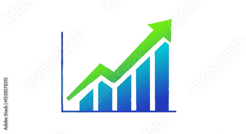 business graph on white background