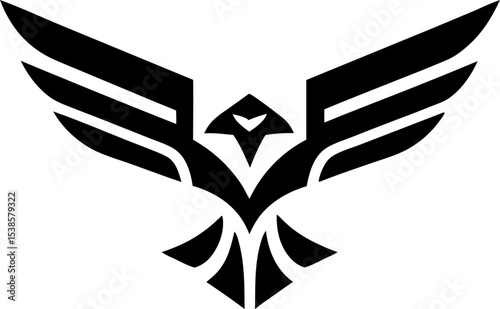 Eagle wings spread logo vector for freedom and victory themes.
