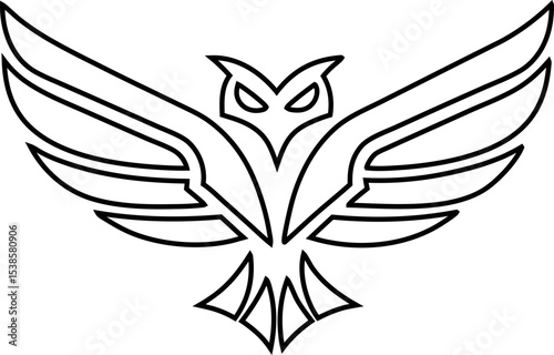 Outline Eagle vector icon, perfect for patriotic designs.