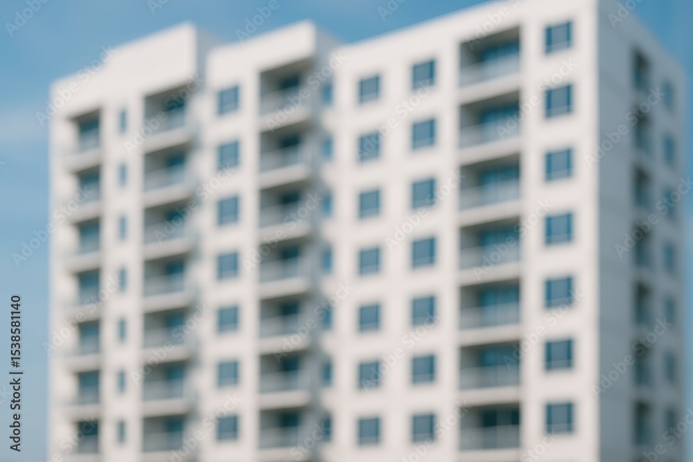 Fototapeta premium Abstract blurred view of a residential complex in an urban setting
