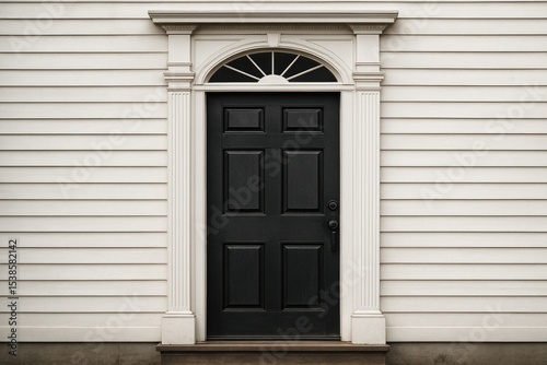 Vintage monochrome entryway with classic design