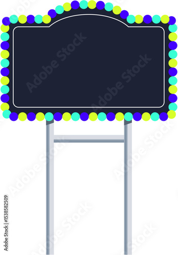 Colorful Light Bulb Billboard Vector Illustration