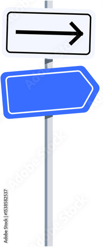 Minimal direction road sign vector illustration