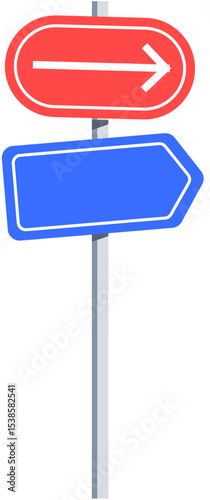 Minimal direction road sign vector illustration