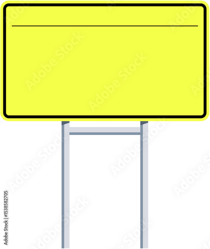 Minimal Yellow Road Sign Vector Illustration