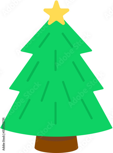 Minimal Christmas Tree Vector Illustration