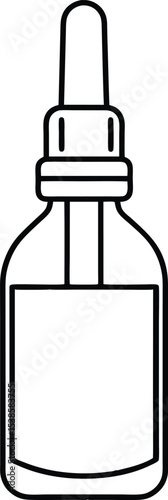 Outline dropper skincare serum bottle.