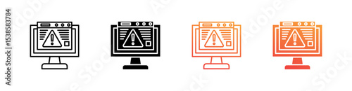 Adware Multiple Style Icon Set Vector 