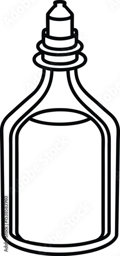 Outline Icon Hair Oil Glass Bottle.