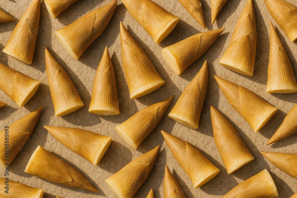 Obraz premium Withered bamboo shoots lying on the earth