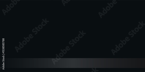 Black table on black background. Vector illustration