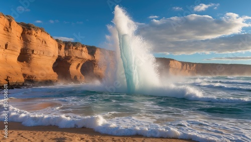 Spectacular blowhole activity at Quobba Station