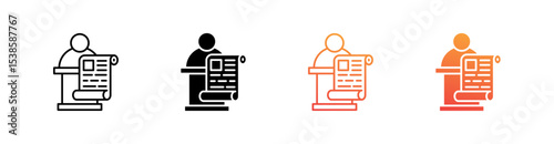 News Anchor Multiple Style Icon Set Vector 