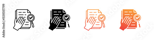 Fact Checking Multiple Style Icon Set Vector 