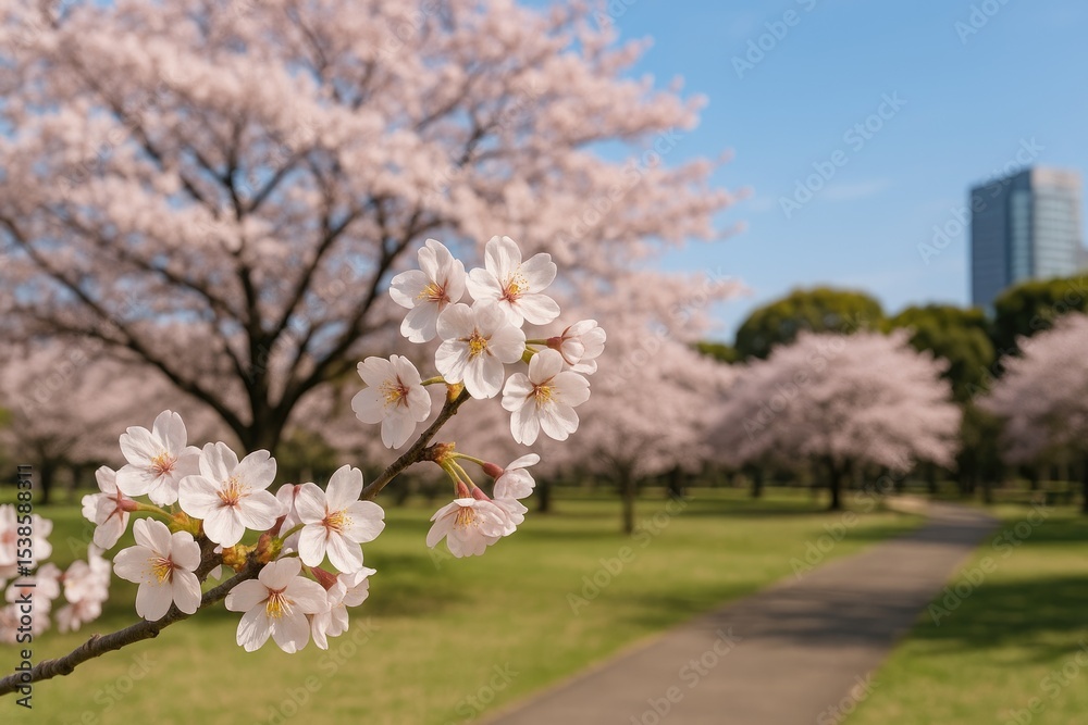 Fototapeta premium A Photograph of a Cherry Blossom Tree