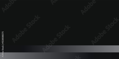 Limbo black background. Abstract dark gradient backdrop. Color wall of studio, room, stand for product display or photo. Modern banner with empty place for advertising text. Vector illustration.