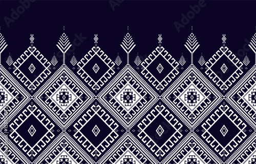 Vector illustration of geometric or ethnic seamless pattern traditional design for background or wallpaper