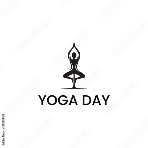 International yoga day concept vector.
