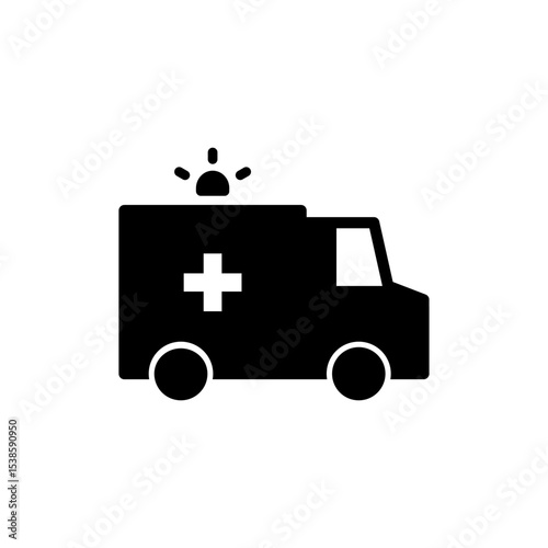 Ambulance icon symbol for apps and websites. ambulance truck sign and symbol. ambulance car