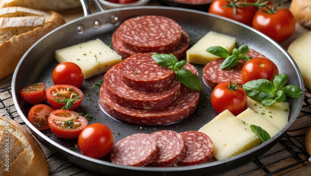 Pan-fried starters featuring salami spread Pan-fried starters featuring salami spread