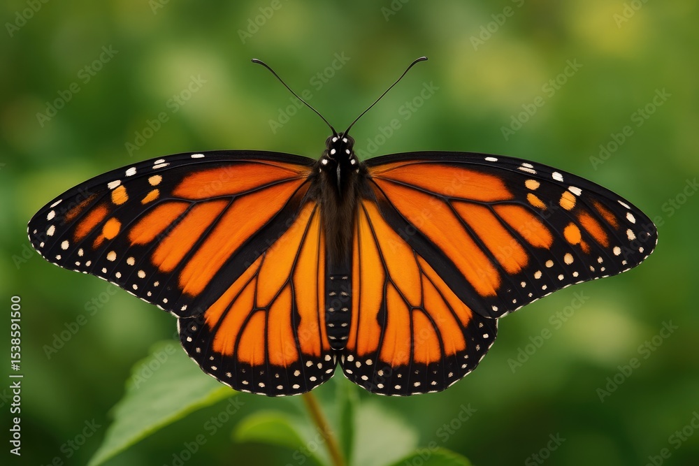 Fototapeta premium Stunning bright orange butterfly with monarch wings
