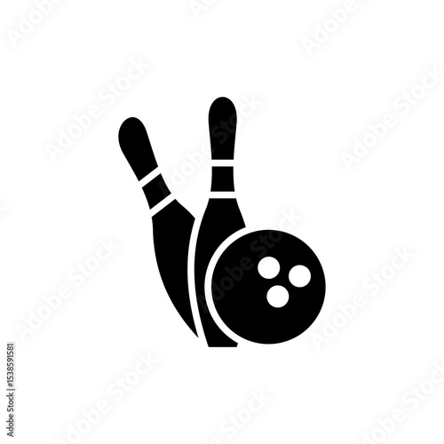 Bowling icon symbol for apps and websites. bowling ball and pin sign and symbol.
