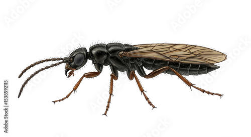 Illustration of a terebrae insect on display isolated PNG with Transparent Background