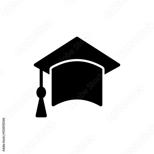 Education icon symbol for apps and websites. Graduation cap sign and symbol. Graduate. Students cap