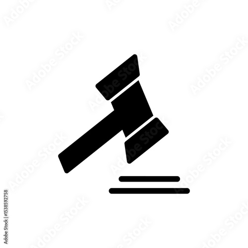 Gavel icon symbol for apps and websites. judge gavel sign and symbol. law icon. auction hammer