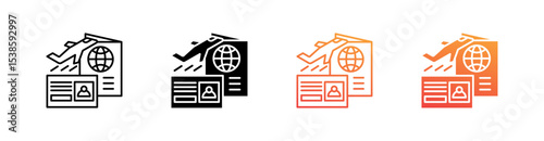 Visa Multiple Style Icon Set Vector 