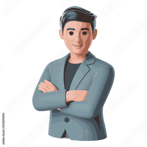 3D portrait of a young man