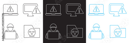 Hacker activity icon . Vector for websites, mobile interfaces, presentations, banner, visual branding etc. Vector illustration. isolated on white and black background. EPS 10