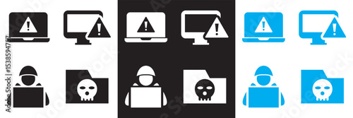 Hacker activity icon . Vector for websites, mobile interfaces, presentations, banner, visual branding etc. Vector illustration. isolated on white and black background. EPS 10